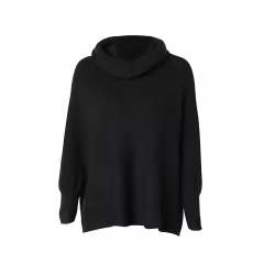 OEM ODM-Cozy Oversized Red Cowl Neck Knit Sweater