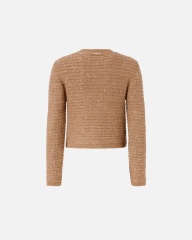Custom Design Cropped Blue Tweed Cardigan