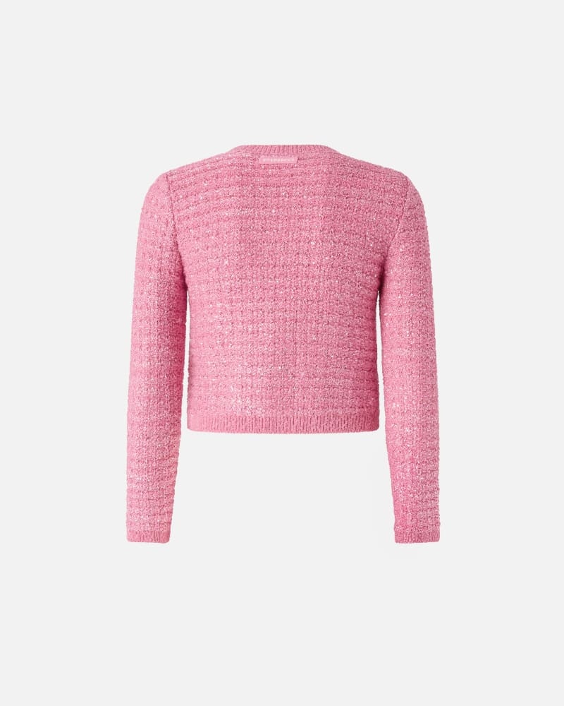 Custom Design Cropped Blue Tweed Cardigan