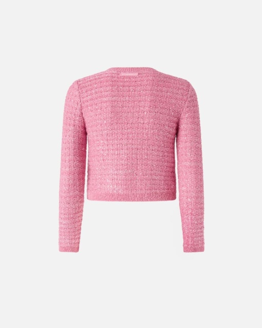 Custom Design Cropped Blue Tweed Cardigan