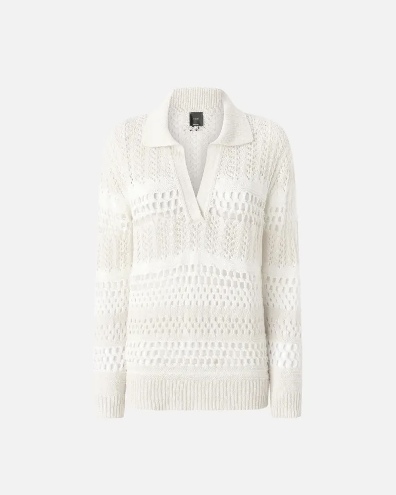 Personalized Knit Openwork V-Neck Pullover Sweater