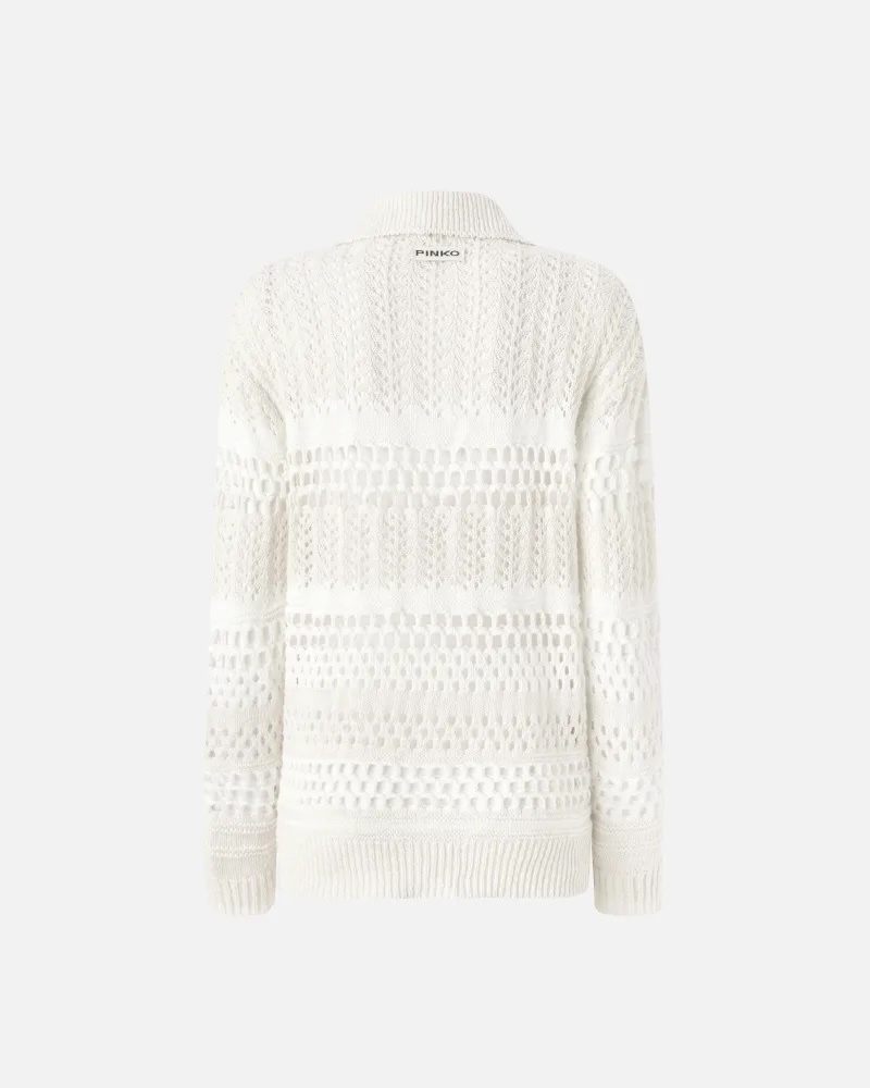 Personalized Knit Openwork V-Neck Pullover Sweater