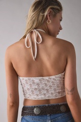 OEM ODM Cut-Out  Lace Strapless Top with Chain Detail