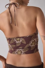 OEM ODM Cut-Out  Lace Strapless Top with Chain Detail