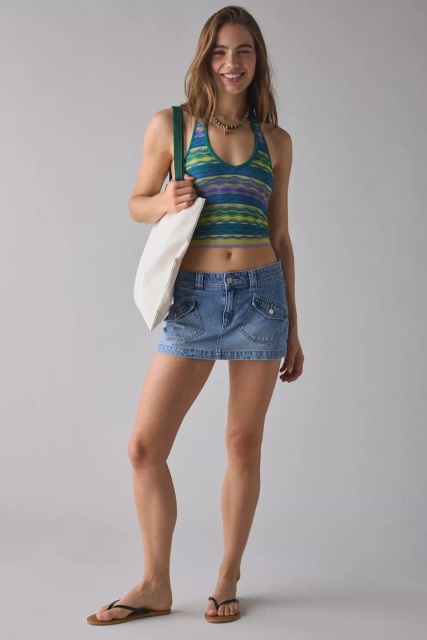 Made-to-order  Multicolor Wave Knit Halter Top