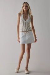 Factory Direct Crochet Halter Top with Drawstring Skirt
