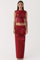 OEM ODM  Floral Print Crop Top and Skirt Set