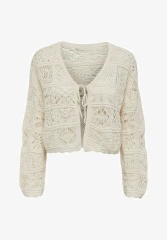 OEM ODM Boho Knit Crochet Cardigan for Women – Lightweight Open Front Long Sleeve Sweater Top with Tie Closure
