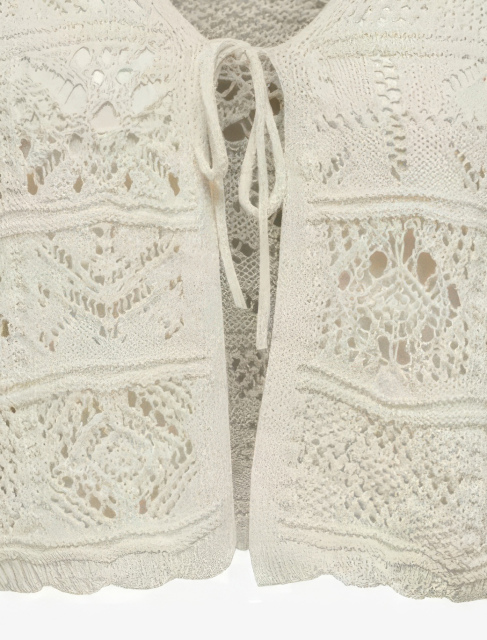 OEM ODM Boho Knit Crochet Cardigan for Women – Lightweight Open Front Long Sleeve Sweater Top with Tie Closure