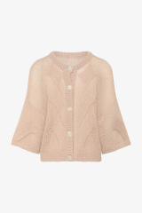 Personalized Chunky Knit Button-Front Cardigan for Women – Oversized Soft Mohair Sweater with Cable Knit Detailing