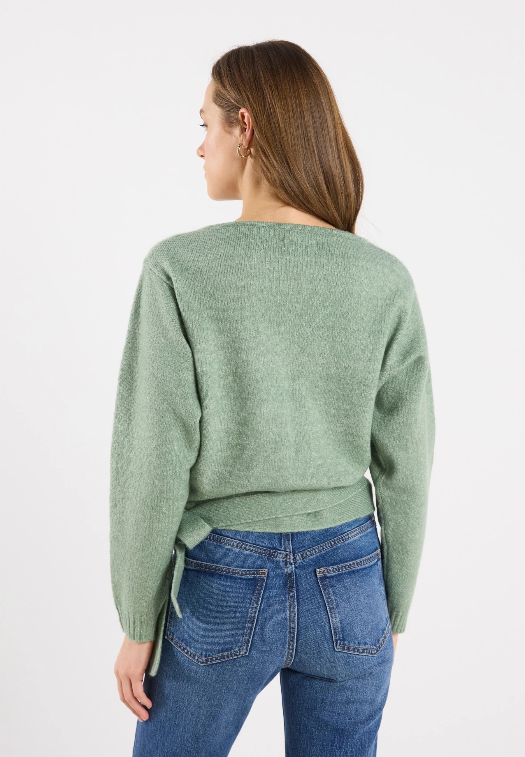 Custom Design Women's Wrap Knit Sweater – V-Neck Pullover with Side Tie Detail, Long Sleeve Lightweight Knitwear Top