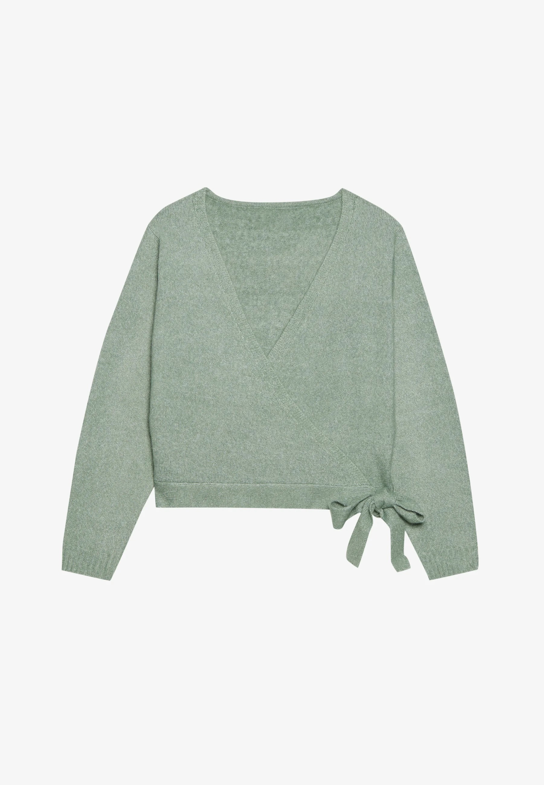 Custom Design Women's Wrap Knit Sweater – V-Neck Pullover with Side Tie Detail, Long Sleeve Lightweight Knitwear Top