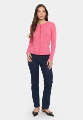 Wholesale Women's Classic Crew Neck Button-Up Cardigan – Soft Knit Long Sleeve Lightweight Sweater Top