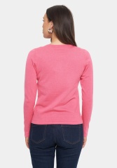 Wholesale Women's Classic Crew Neck Button-Up Cardigan – Soft Knit Long Sleeve Lightweight Sweater Top