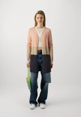 Factory Direct Women's Colorblock Longline Knit Cardigan – Open Front Lightweight Sweater with Pockets