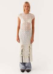 Personalized Vintage-Inspired Sheer Lace Overlay Dress with Side Bows