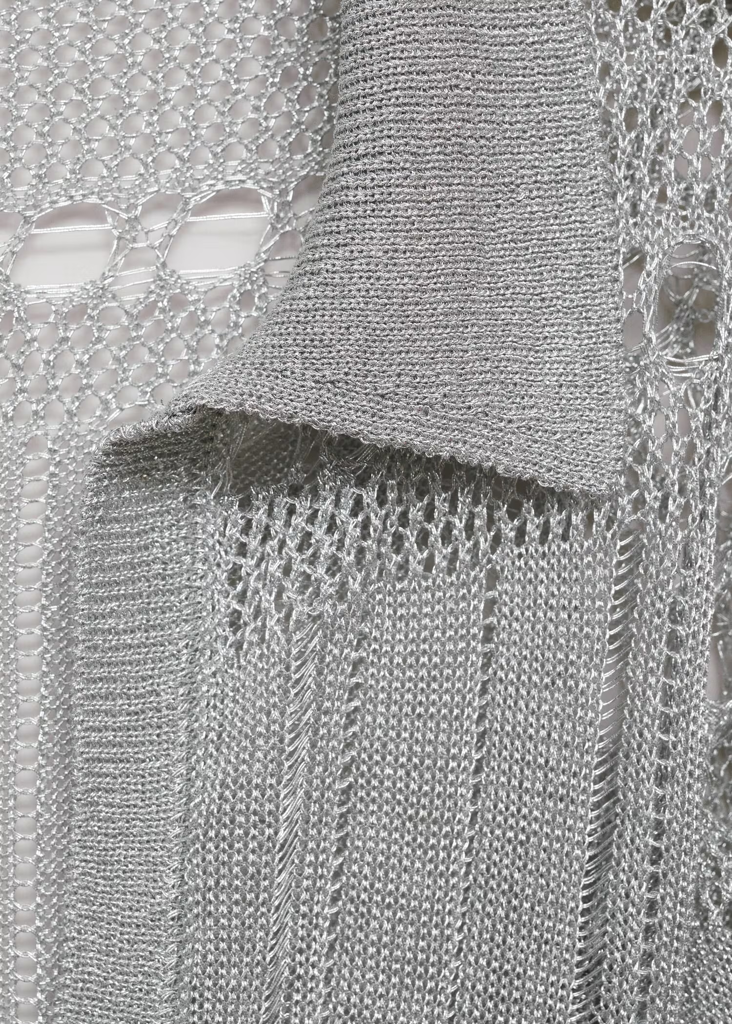 Wholesale Metallic Silver knit Mini Dress with Deep V Neckline