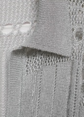 Wholesale Metallic Silver knit Mini Dress with Deep V Neckline