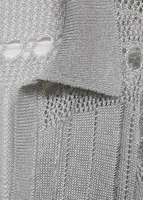 Wholesale Metallic Silver knit Mini Dress with Deep V Neckline