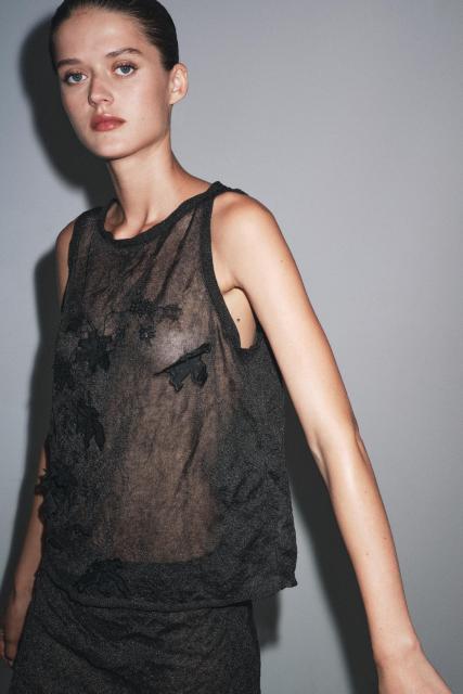 OEM ODM Black Floral Lace Sheer Dress