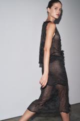 OEM ODM Black Floral Lace Sheer Dress