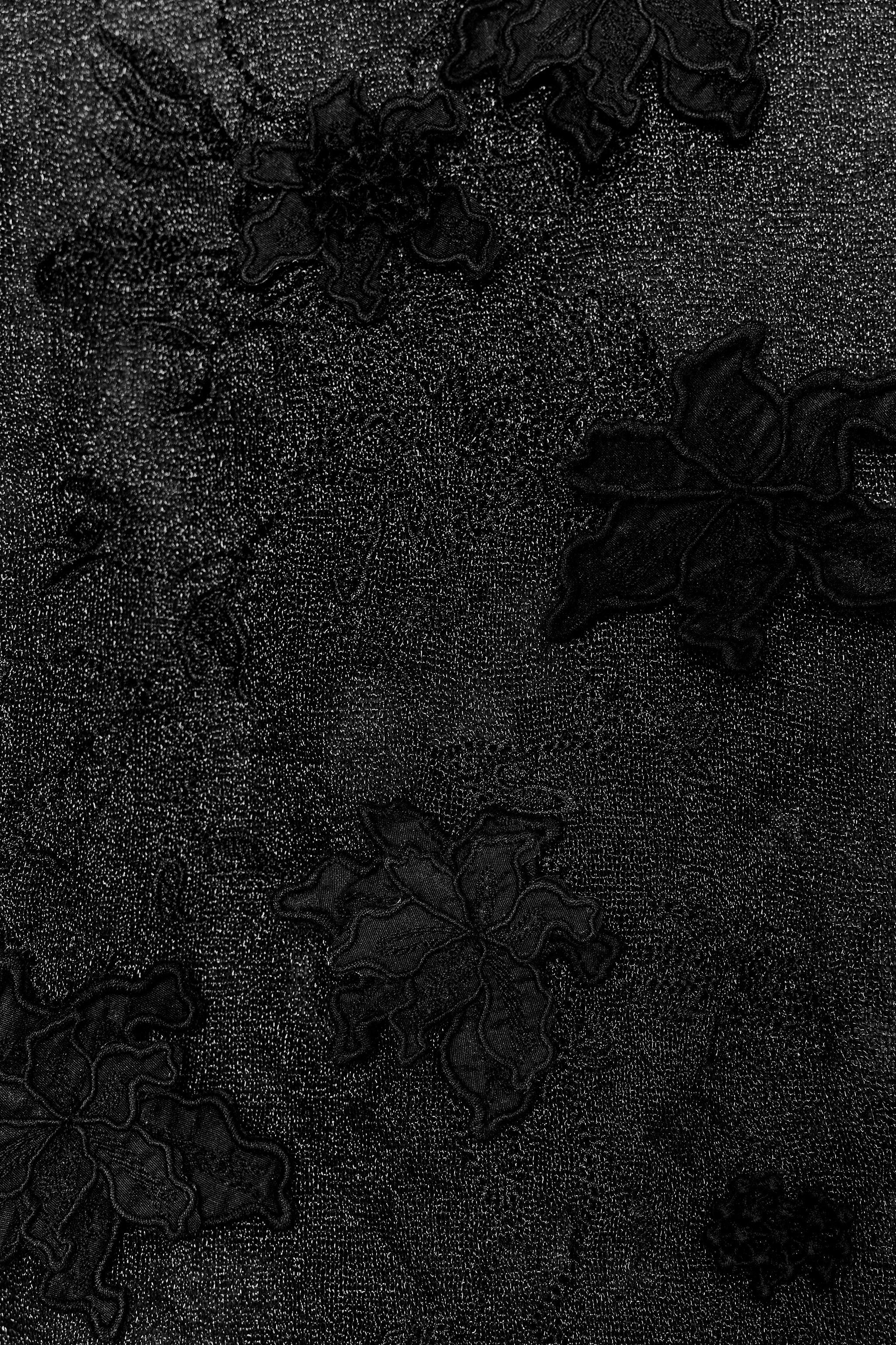 OEM ODM Black Floral Lace Sheer Dress