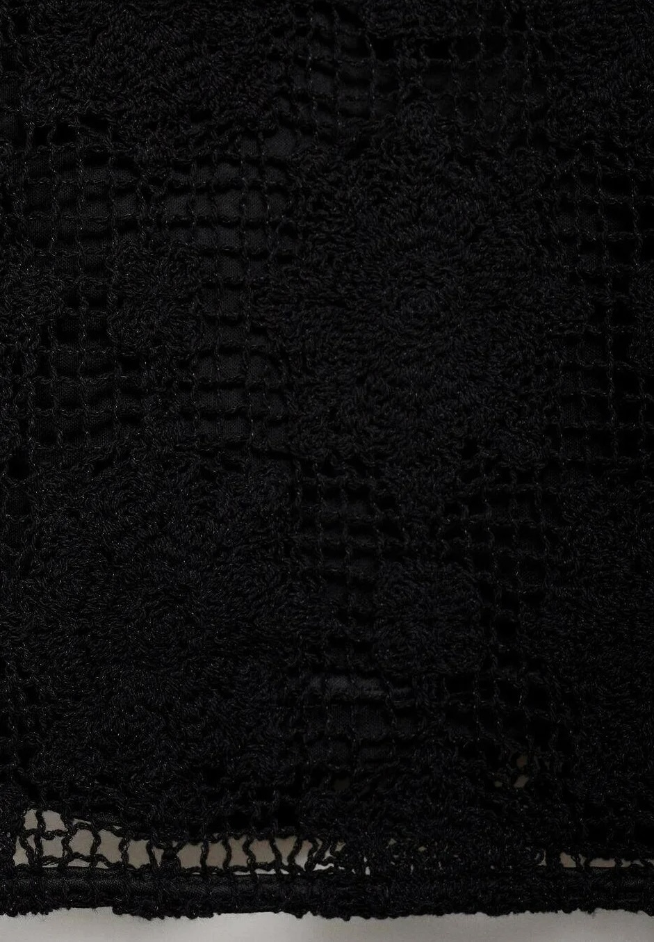 OEM ODM Black Crochet Floral Dress