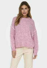 Made-to-order Soft Pink Knit Sweater with Side Stitching