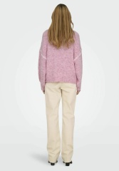Made-to-order Soft Pink Knit Sweater with Side Stitching