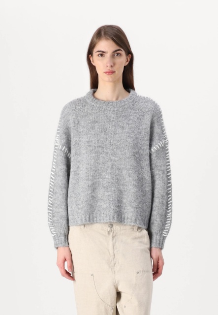 Made-to-order Soft Pink Knit Sweater with Side Stitching