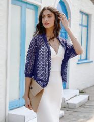 Factory Direct Elegant Black Lace Cardigan for Women