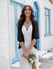 Factory Direct Elegant Black Lace Cardigan for Women