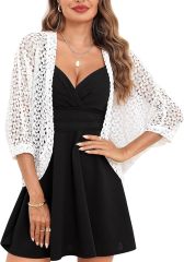 Factory Direct Elegant Black Lace Cardigan for Women