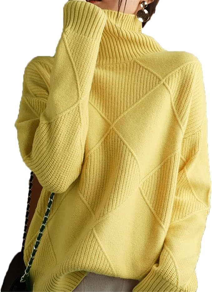 Wholesale Women's Stylish Chunky Knit Turtleneck Sweater