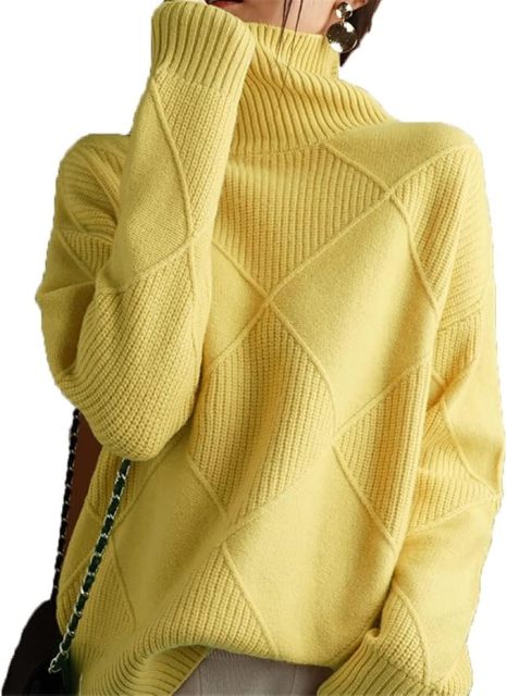 Wholesale Women's Stylish Chunky Knit Turtleneck Sweater