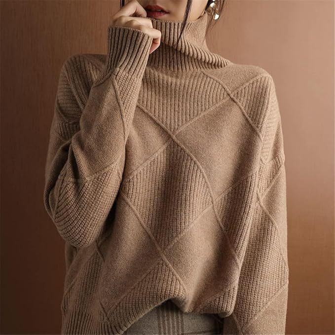 Wholesale Women's Stylish Chunky Knit Turtleneck Sweater