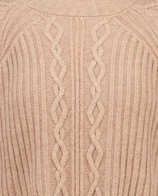 OEM ODM Women's Ribbed Cable-Knit High Neck Sweater
