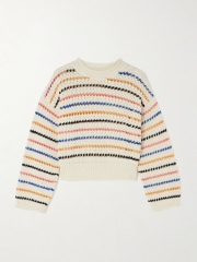 Wholesale Colorful Striped Crochet Knit Sweater