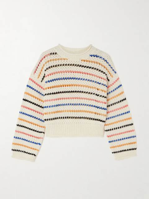 Wholesale Colorful Striped Crochet Knit Sweater