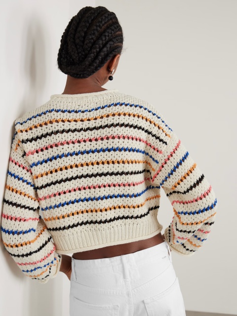 Wholesale Colorful Striped Crochet Knit Sweater
