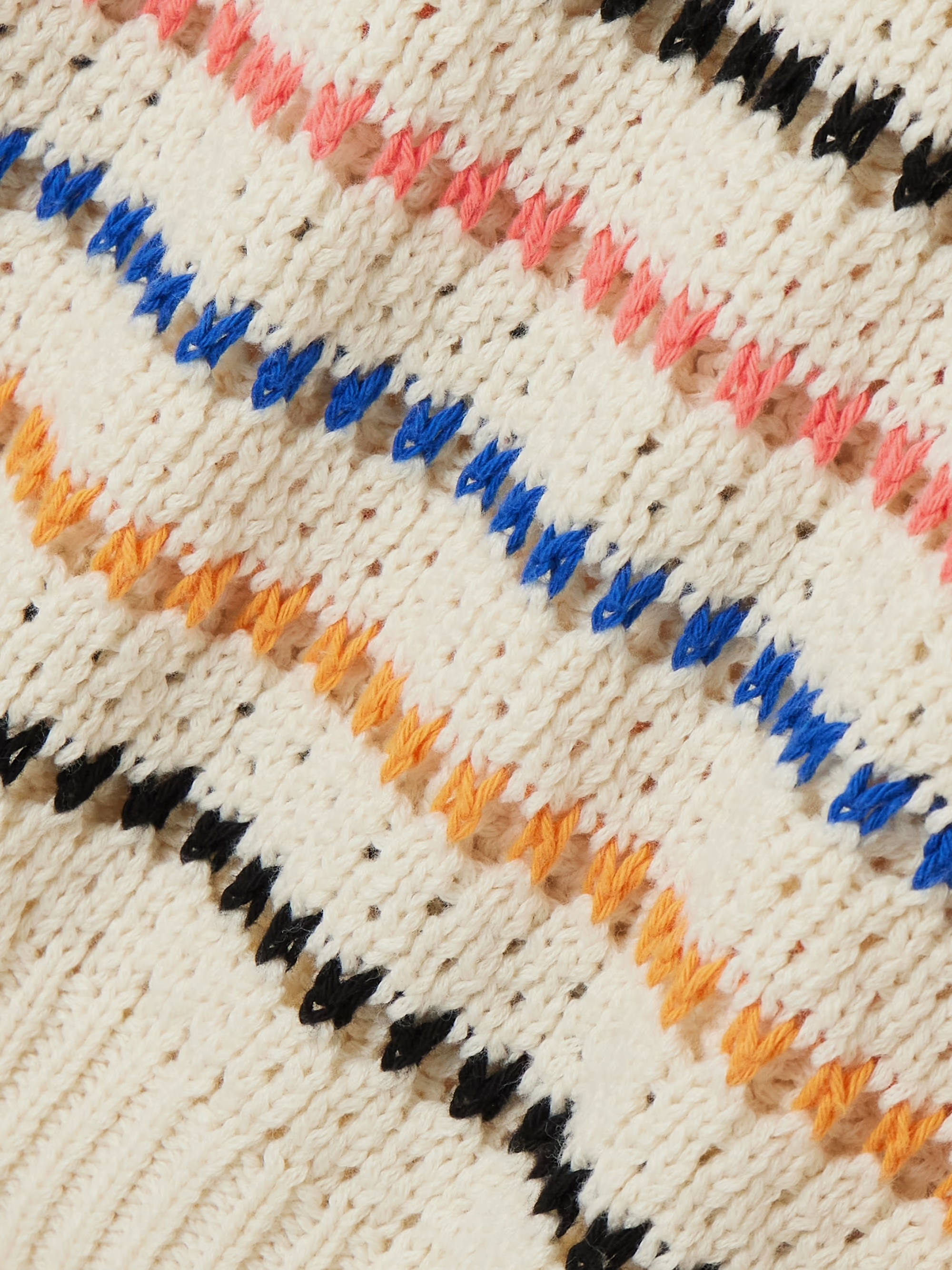 Wholesale Colorful Striped Crochet Knit Sweater