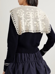 Made-to-order Navy knit Collar Cardigan