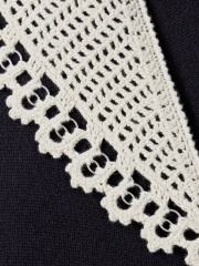 Made-to-order Navy knit Collar Cardigan