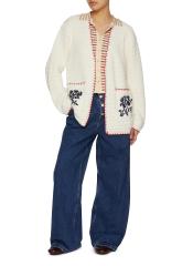 Factory Direct Floral Embroidered knit Cardigan