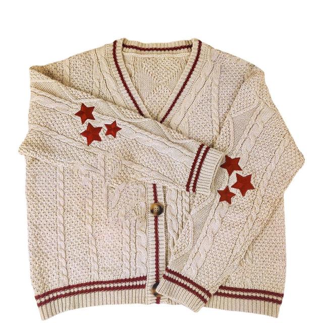 OEM ODM Cozy Knitted Cardigan with Star Design