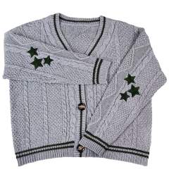 OEM ODM Cozy Knitted Cardigan with Star Design