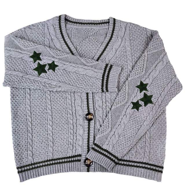 OEM ODM Cozy Knitted Cardigan with Star Design