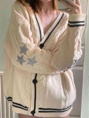 OEM ODM Cozy Knitted Cardigan with Star Design