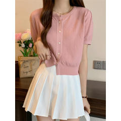 Personalized Elegant Short-Sleeve Knitted Cardigan