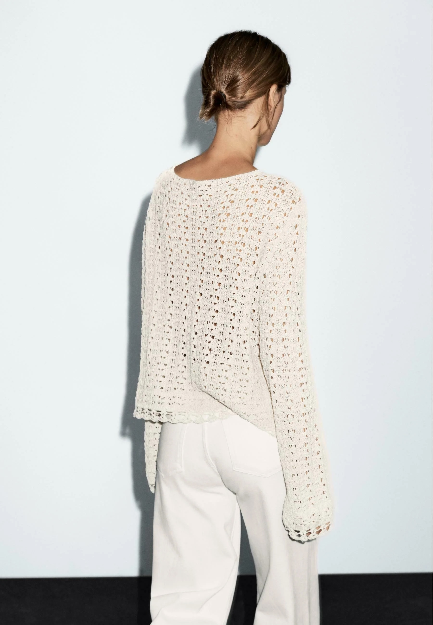OEM ODM knit Openwork Sweater - Soft Cream